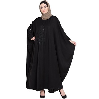 Premium Kaftan with patch work- black